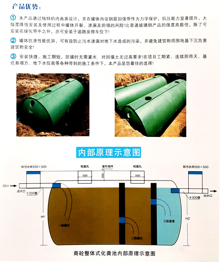 华容玻璃钢化粪池